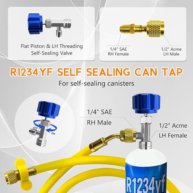Upgrade 42036 Test & Charging Manifold with 3-1/8"(80 mm) Gauges, A2L Compatible, 2-Valve, 60" Refrigerant Hose, Color-Coded Scales, HVAC Manifold for R32/454B/410A/1234yf,Y/R/B Hoses