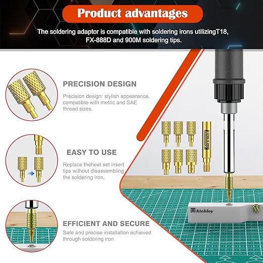 513Pcs SAE Threaded Inserts, #2-56#4-40#6-32#8-32#10-32 1/4"-20 Female Thread Knurled Nuts Assortment Kit, Brass Heat Set Insert for Plastic and 3D Printing Components