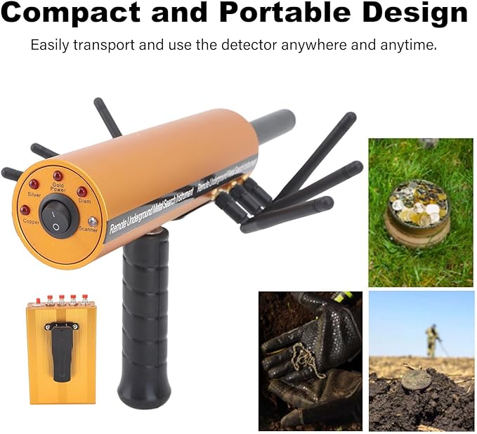 Gold Detector Underground, Ground Penetrating Metal Detector, Metal Pinpointer, 30m Depth 1200m Range 6 Antenna Accurate Finding Gold Detector