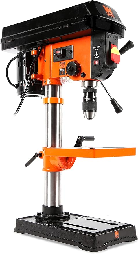 WEN 4211 3.2-Amp 10-Inch 5-Speed Cast Iron Benchtop Drill Press with Laser and Keyless Chuck , Black