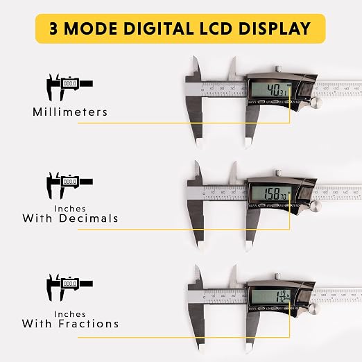 General Tools Digital Caliper 14712 - 12" Caliper Measuring Tool - Stainless Steel Ruler