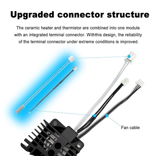 0.4mm Hardened Steel Complete Hotend Nozzle Kit for Bambu Lab X1 X1C, All-Metal Integrated Design 300℃ High-Temperature Print Head with Fan,Thermistor,Ceramic Heater