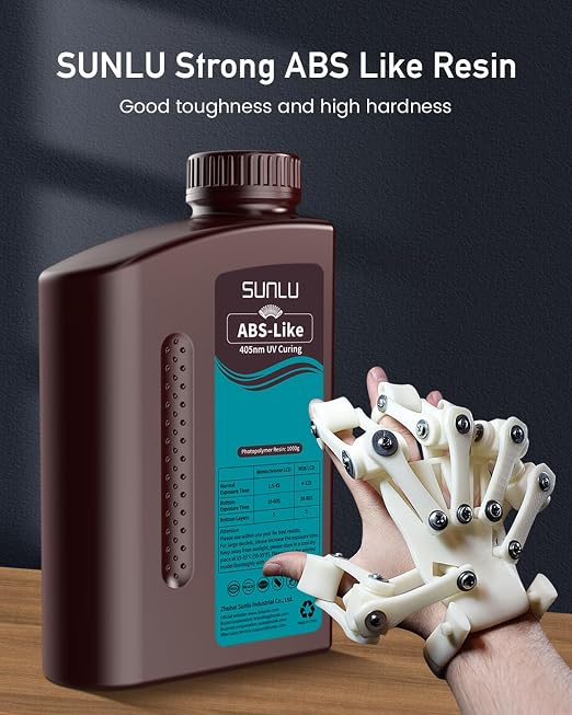 SUNLU 2000G ABS-Like 3D Printer Resin, 405nm UV Curing Photopolymer Rapid 3D Resin For 2K 4K 6K 8K LCD/DLP/SLA 3D Printers, Non-Brittle & High Precision & Low Shrinkage, 2KG, Black