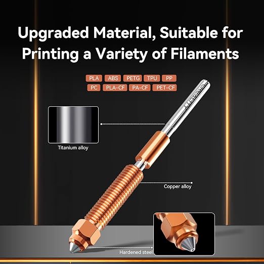 Official Creality K1/K1 Max/K1C Hotend Upgrades Kit, Unicorn K1 Series Ceramic Heating Block, 3D Printers Hotend Integrated Quick-Swap Nozzle, 300°C High Temperature, 600mm/s (Terminal Without Buckle)