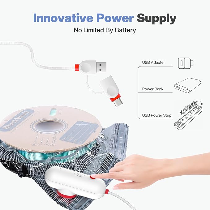 Vacbird Filament Vacuum Storage Kit with USB Pump, 20 Pack Light-Proof Vacuum Sealed Bags for 3D Filament, Spool Sealing for Keeping Dry and Clean (12.6 * 13.38 in)