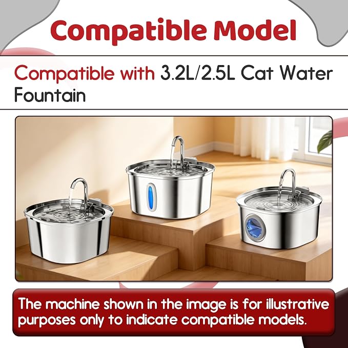 24+24 Pcs Filters & Sponges Compatible with PEKTACO 3.2L/2.5L Pet Fountain | Fine Purification Cleans Water, Freshens Odors