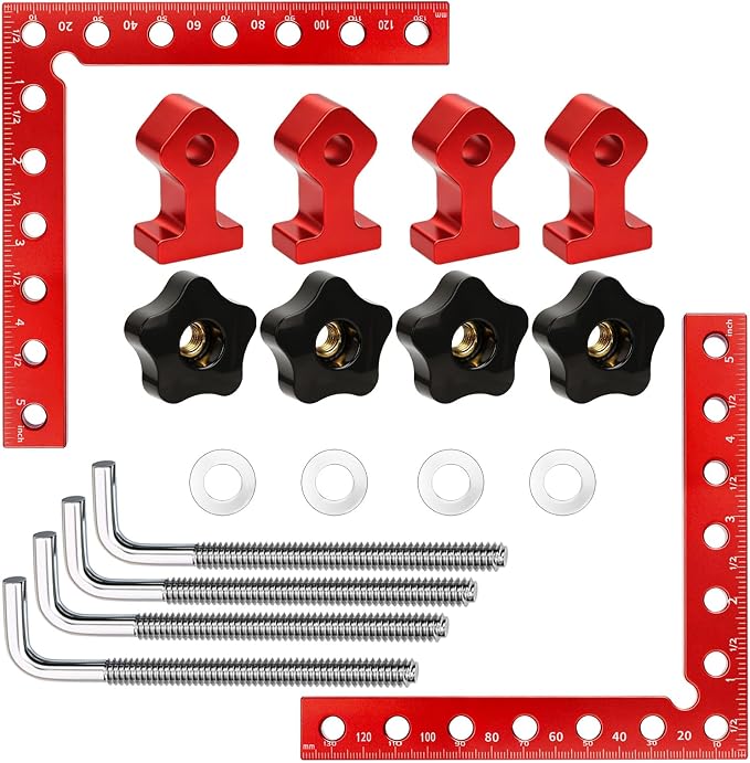 Corner Clamps for Woodworking, 2PCS 90 Degree Right Angle Clamps, 2PCS 5.5" Aluminum Alloy Positioning Squares Woodworking Tools for Cabinets, Frames, Drawers