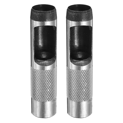 HARFINGTON 2pcs Leather Round Hole Punch, 19mm Hollow Hole Puncher Cutter Carbon Steel Circle Hole Punching Cutting Tool for Belt/DIY Leather Craft