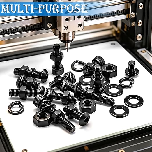 mxuteuk 1016PCS M2.5 Screws Kits,M2.5×4/6/8/10/12/16/20/25mm M2.5 Bolts,12.9 Alloy Steel M2.5 Hex Socket Head Bolts Nuts Washers Set Suitable for 3D Printer,DIY