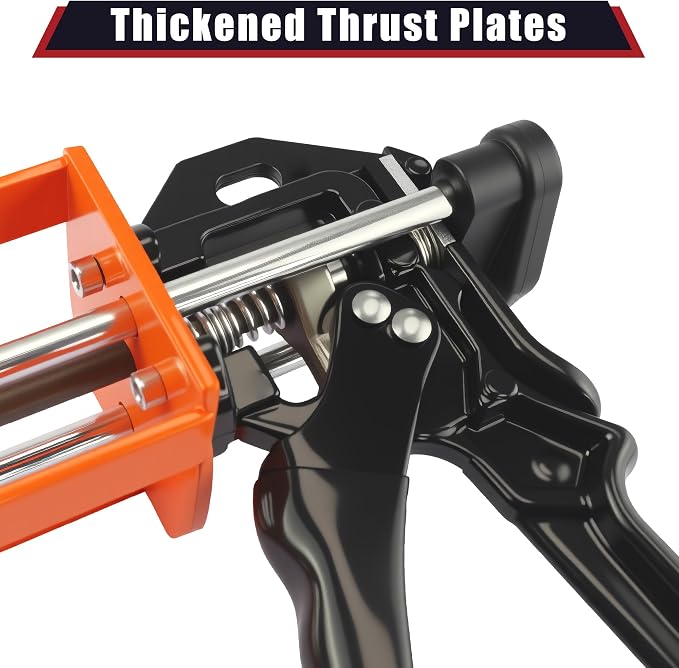 200ml Dual Cartridge Epoxy Gun All Metal Heavy Duty Epoxy Applicator for 1:1 2:1 Mix Ratio Professional Panel Bonding Caulking Gun for Auto Body Repair Structural Adhesive Construction Orange