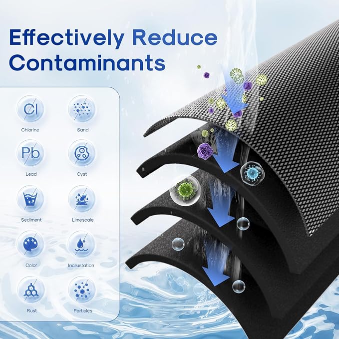 ICEPURE 5 Micron 4.5" x 10" CTO10BB-CQB Whole House Water Filter Upgraded Coconut Shell Activated Carbon Lead Remove Filter Replacement Cartridge, 1PACK