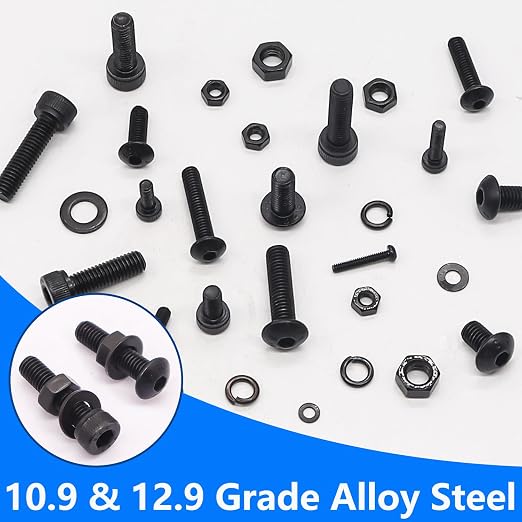 2285PCS M2 M3 M4 M5 Metric Screw Assortment Kit, Socket Head & Button Head Metric Screws and Nuts Set, 10.9 & 12.9 Grade Alloy Steel Machine Screws for 3D Printing
