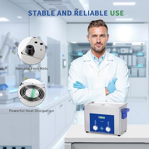 DK SONIC Industrial Ultrasonic Cleaner 4L,120W Commercial Ultrasonic Jewelry Cleaner with Encoded Timer, Heater& Basket, Multi-Application for Jewelry, Glasses, Chains, Watches
