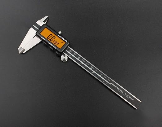 Accusize Industrial Tools 0-6''/0-150 mm, Yellow LCD Electronic Digital Caliper,Metric/Inch, 0.0005''/0.01mm Resolution, 1110-1818 | 150 mm/6 in Range, 0.01 mm/0.0005 in Resolution, ±0.03 mm Accuracy, Metric/Inch, Yellow LCD