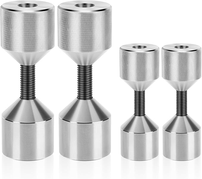304 Stainless Steel 4 Pcs Flange Two Hole Alignment Pins, 1-1/8” & 1-5/8” Diameter Stainless Steel