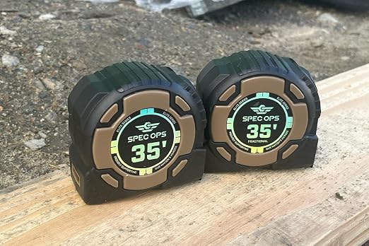 Spec Ops Tools Elite Series Tape Measure for Measuring & Layout, 1 1/4" Double-Sided Blade, Heavy Duty Military-Grade Composite Case, 35 Foot Magnetic