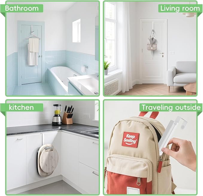 1 Pack Over The Door Hooks, Extended Over The Door Clothes Hanger with 11 Ridges,Space-Saving Over The Door Rack Door Hooks for Hanging Clothes,Larger Capacity Over The Door Hanger,Upgraded version.