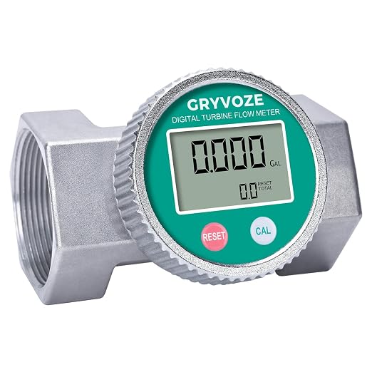Waterproof 2 Inch Water Flow Meter, 16–160 GPM Digital Turbine Flowmeter with NPT Thread, Measures Flow Rate and Total Gallons for Hot/Cold Water, Pool, Fuel, and Other High-Capacity Liquids