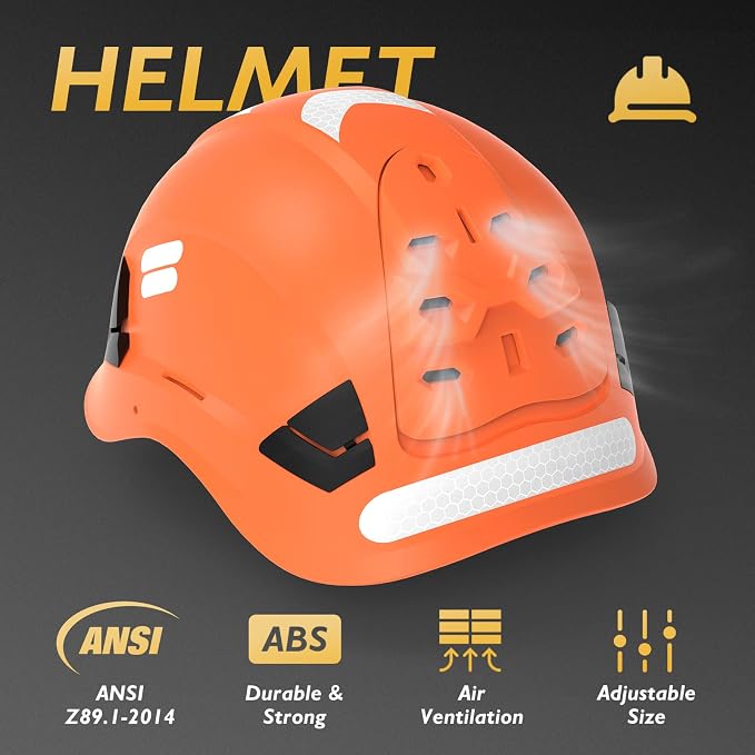 TOOLIOM Chainsaw Helmet with Face Shield and Ear Muffs, Forestry Safety Helmet, ANSI Z89.1 Certified Arborist Helmet, Chainsaw Safety Equipment (with Anti-Fog Goggles)