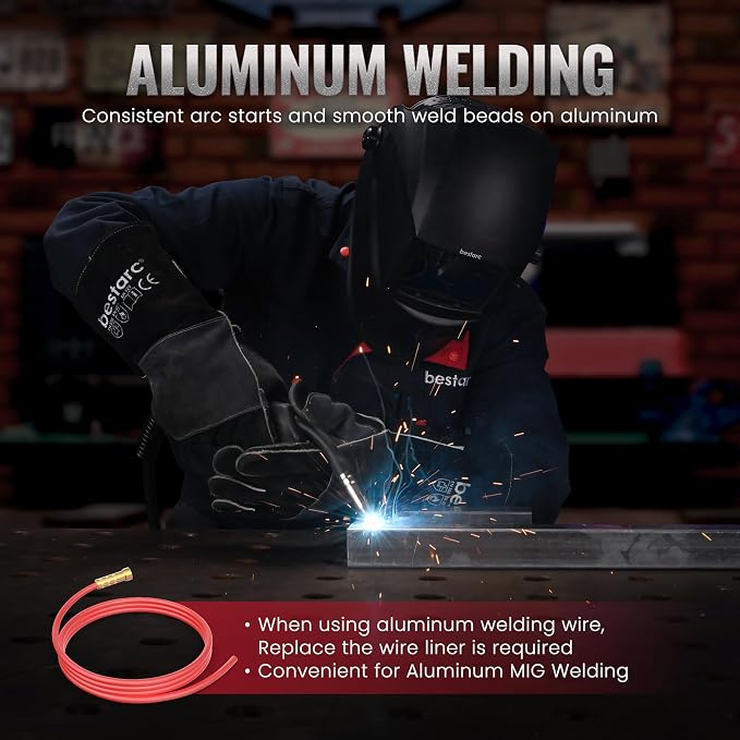 Bestarc 215Amp MIG Welder, 110V 220V Gas MIG/Flux Core MIG/Stick/Lift TIG/Spool Gun/Spot Welding 7 IN 1 Aluminum Welding Machine, IGBT Multiprocess Bestarc Welder with Synergy, Spool Gun Compatible