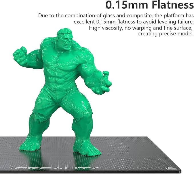 Creality Official Ender 3 Glass Bed 3D Printer Platform, 235x235MM Tempered Glass Plate Build Surface for Ender 3 PRO/Ender 5 PRO/Ender 3 S1/Ender 3 Neo/Ender 3 V2 Neo, Good Adhesion Remove Easily