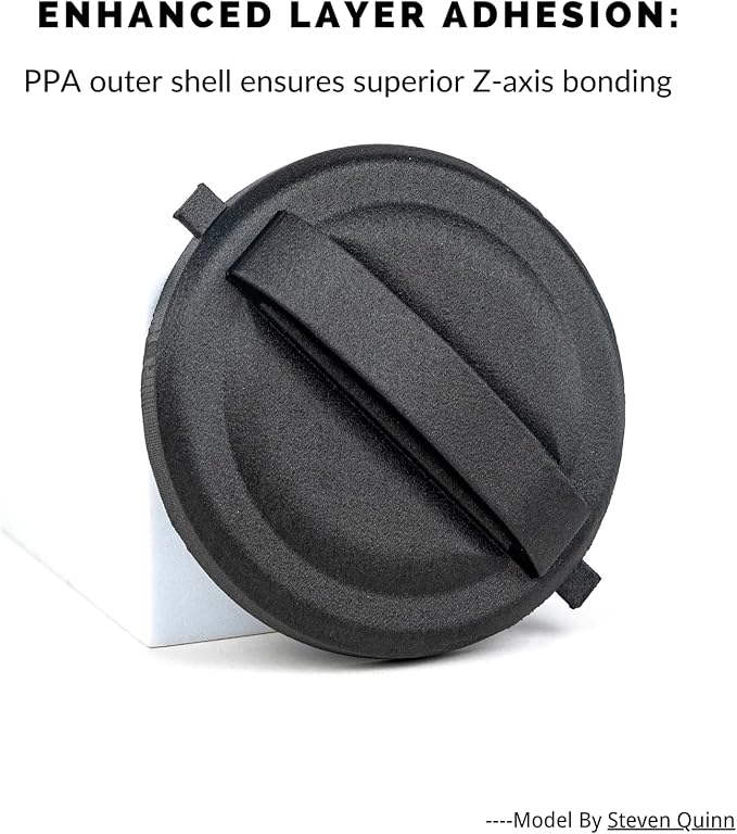 Siraya Tech Fibreheart PPA-CF Core Black 3D Printer Filament - PPA Nylon with 25% Core-Concentrated Carbon Fiber, Ultra-Strong, Heat-Resistant, Low Warpage for Automotive & Industrial Parts (1kg)