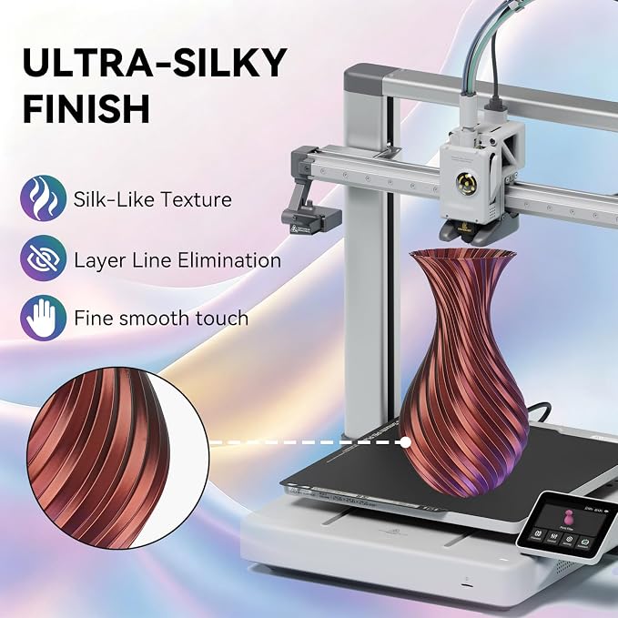 Kingroon PLA Filament, Multicolor Silk PLA Filament, Tri Color 3D Printer Filament, 1.75 mm, Dimensional Accuracy +/- 0.03 mm, 4kg Spool(8.8lbs) 4 Rolls, 4 Different Multicolor Filaments