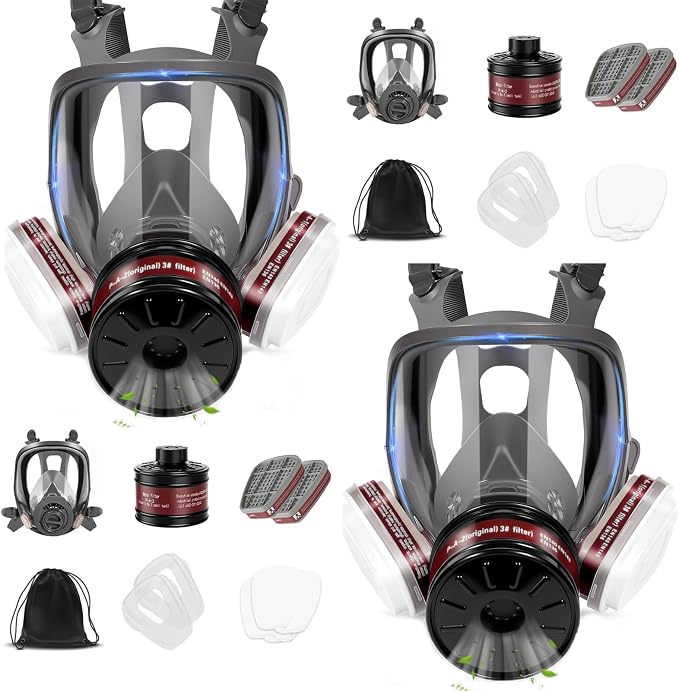 Full Face Gas Mask,Respirator Mask for Gases,Chemical,Spray Paint