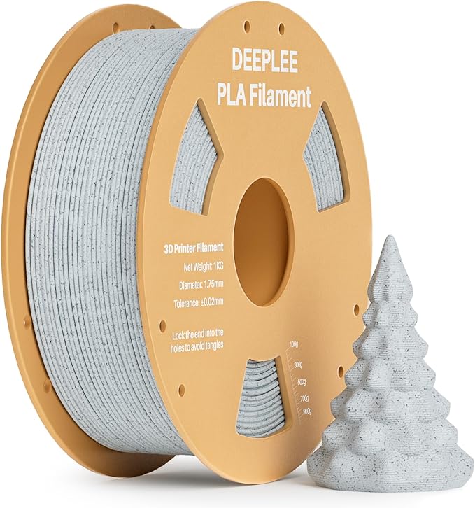PLA 1.75mm 3D Printer Filament, Dimensional Accuracy +/- 0.02mm, Neatly Wound, No Clogging, Vacuum Package, Fits for Most FDM 3D Printers, 1kg Marble