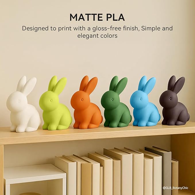 TECBEARS Matte PLA 3D Printer Filament 1kg*4, PLA Filament 1.75mm, High Toughness Matte Filament, 4* Black