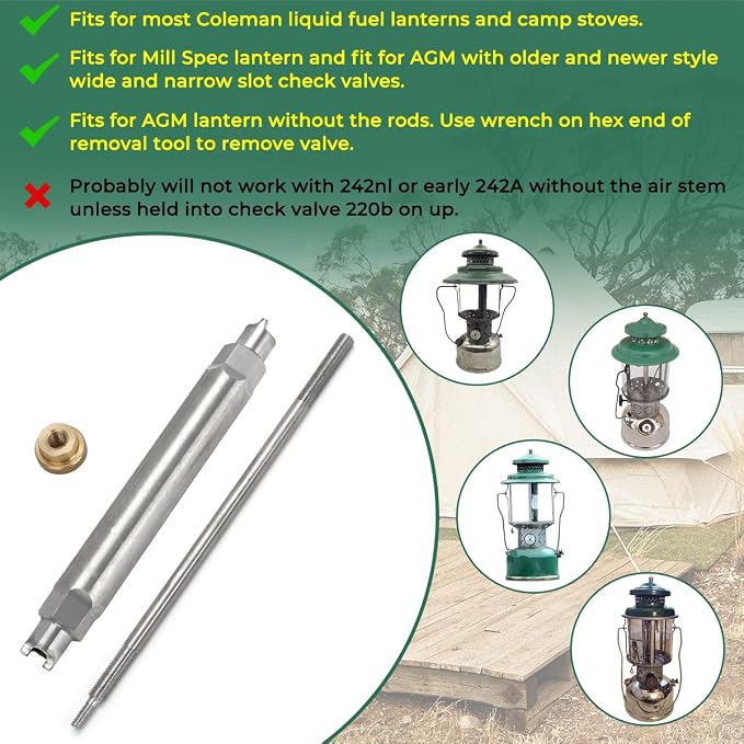 MOTOQUEEN for Coleman Double END Check Valve Tool Wide Narrow 220b and Up
