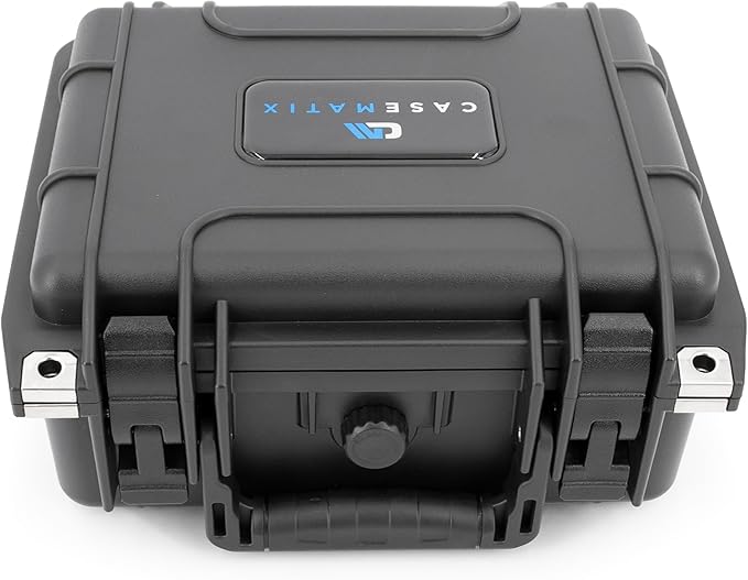 CASEMATIX 11" Waterproof Hard Case with Customizable Foam for Portable Electronics, Tools and Accessories - Hard Shell Small Plastic Case with Pre-Diced Travel Case Foam Interior
