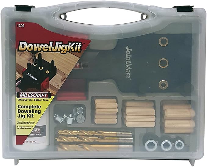 Milescraft 1309 DowelJigKit - Complete Doweling Kit with Dowel Pins and Bits