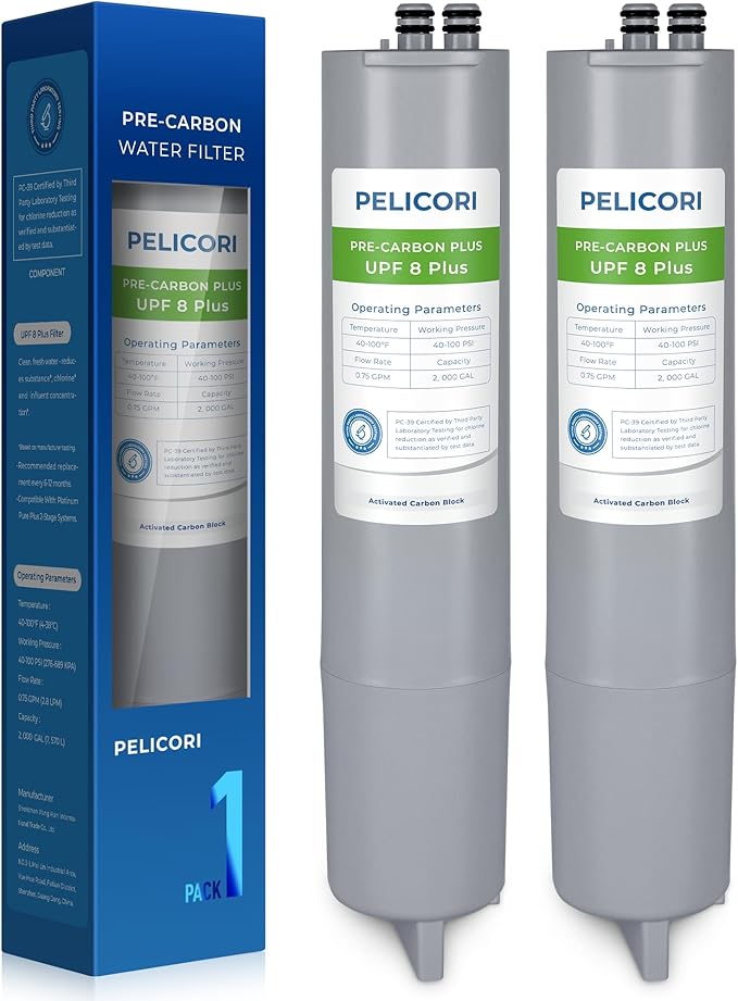 11 Carbon/UPF 8 PLUS Replacement Filter, Compatible with DuPure 11 Standard Carbon Filter for Platinum Pure Plus 2-Stage Filtration System Post-Filters, 2-Pack
