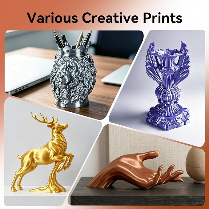 Kingroon Silk Copper PLA 3D Printer Filament 1.75mm, Dimensional Accuracy +/- 0.03 mm, 1 kg Spool(2.2lbs) PLA Shiny Filament-(Copper)