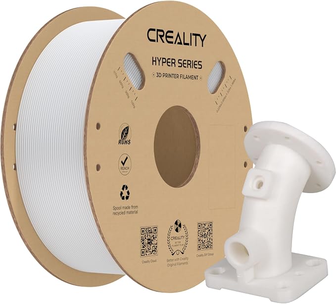 Creality Hyper ABS Filament 1.75mm, High-Temperature Resistant, High Impact Strength, Stable Printing Performance, +/- 0.05mm Accuracy(White)