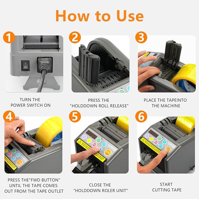 Automatic Ribbon Cutting Machine, Automatic Tape Dispenser,Tape Width 6-60mm,Length 5-999mm Double-Sided Tape, Adhesive Cutter with Manual & Auto Ideal for Business & Home.