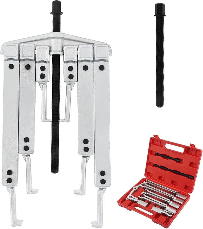 ChgImposs Gear Puller Set, 3 in 1 Heavy Duty Extendable Pulley Puller Kit - Cr-V Steel 2-Jaw Gear & Pulley Remover Tool with 3 Claw Sizes for Bearing, Gear, Pulley & Flywheel Removal
