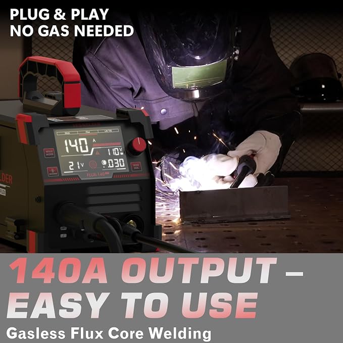 YESWELDER 140A MIG Welder with Lift TIG Torch, 110V Flux Core/Stick/Lift TIG