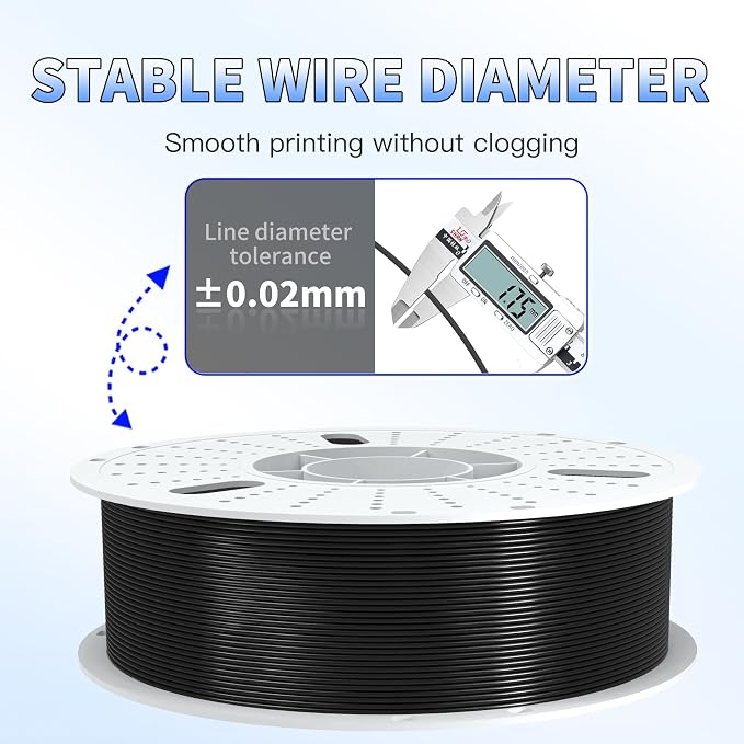 PINBALL PETG 3D Printer Filament 1.75mm High Precision Durable Strong Filament Mith Better Flow Dimensional Accuracy +/- 0.02mm Suitable for Most FDM 3D Printers 8 Kilograms Black, White
