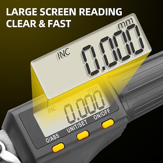 GRENPRO Digital Micrometer Measuring Tool, Professional Inch/Metric Precision Thickness Gauge, DIY and Household Use 0.00005"/0.001 mm Accuracy Micrometers ，Protective Case with Extra Battery