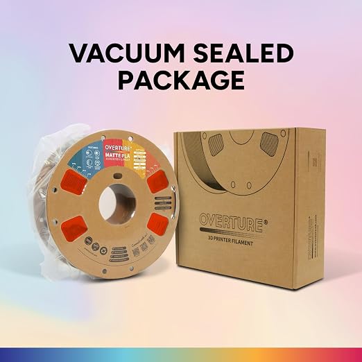 OVERTURE Matte PLA 1.75mm, Low Warp & Smooth Finish 3D Printer Filament | Frosted Matt Finish Hides Layer Lines, 1kg Spool (2.2lbs) Cardboard Spool, Fit Most FDM Printer (Matte Blue-Red)