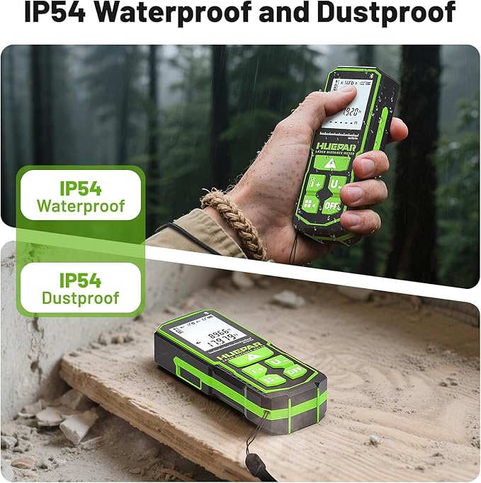 395FT Bluetooth Laser Measuring Tool with Angle Sensor, Fathers Day Dad Gifts, Huepar 1/16in Accuracy Laser Distance Measurement Tool, M/in/Ft, Digital Laser Room Measuring Device, Distance Meters
