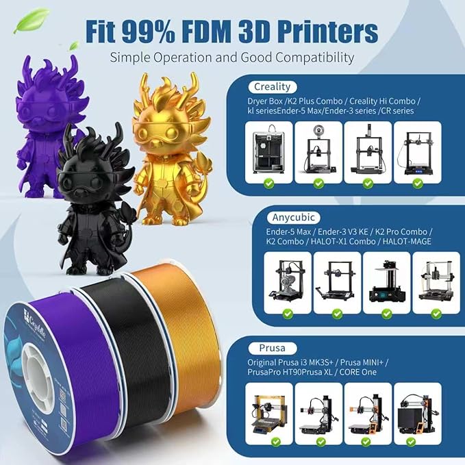 PETG Filament 14KG Color Mix Bundle – 14 Rolls Bundle, 1.75mm ±0.03mm High Precision, High Toughness & Heat Resistance, Compatible with FDM 3D Printers