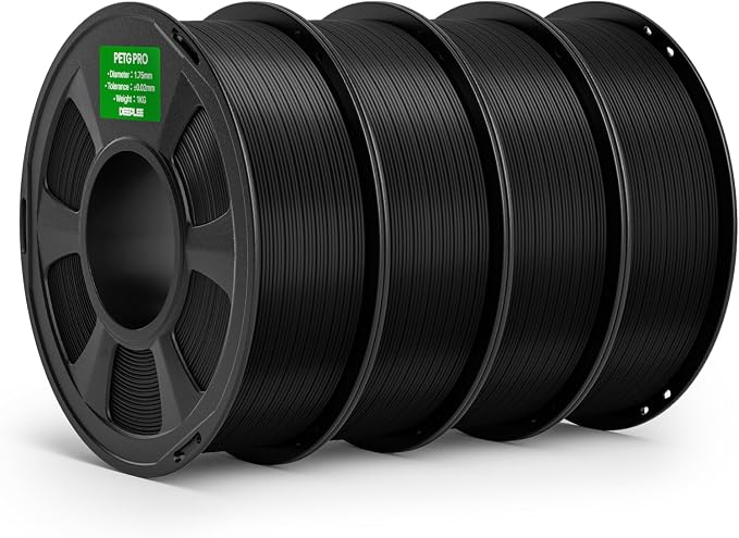 PETG PRO Filament 1.75mm Black 4KG, 1.75mm PETG 3D Printer Filaments Enhanced Toughness and Weather Resistance, Fit for Most FDM 3D Printers