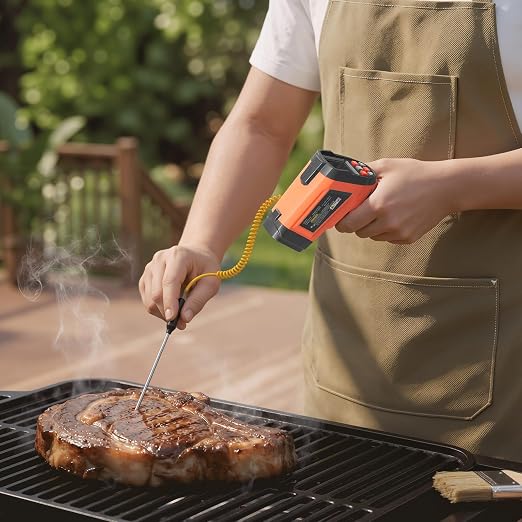 VEVOR Infrared Thermometer, -22℉ to 2192℉ Dual-Mode IR Thermometer Gun with K-Type Thermocouple, Dual Laser Heat Temperature Gun Non-Contact for Cooking Griddle Engine Industrial Use (Not for Human)