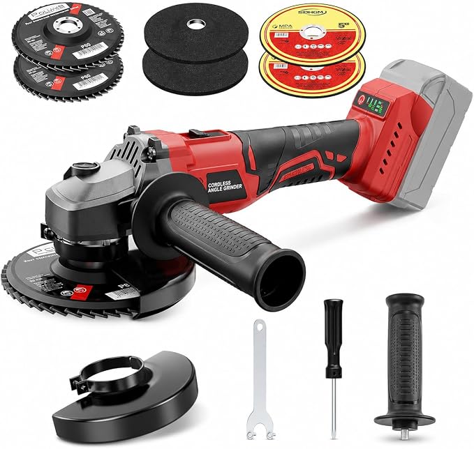 Cordless Angle Grinder Compatible with Milwaukee 18V Battery(NO Battery), 3 Variable Speed Brushless Motor Up to 8500 RPM, 4 1/2 Angle Grinder for Metal Grinding, Polishing, Cutting, 5/8"-11 Spindle