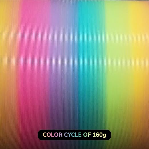 Polymaker Panchroma Luminous PLA Filament 1.75mm for 3D Printing, Rainbow | Neatly Wound, Glow in the Dark PLA 1kg, Easy Print & Smooth Feeding, Compatible with Bambu Lab & Most 3D Printers