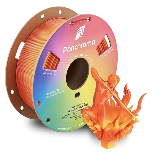 Polymaker Panchroma Gradient Silk PLA Filament 1.75mm, 1kg, Fire | Neatly Wound, High-Gloss Finish PLA, Easy Print & Smooth Feeding, Compatible with Bambu Lab & Most 3D Printers