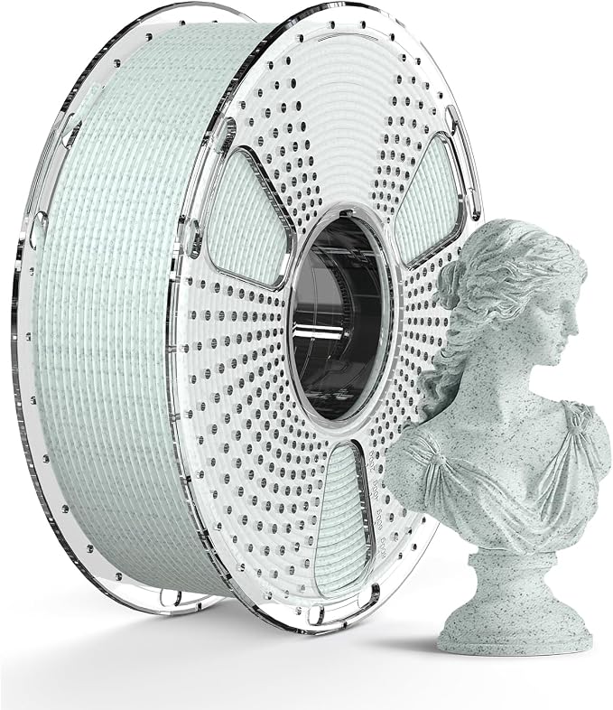 SUNLU High Speed Marble PLA Filament, 600mm/s High Speed PLA 3D Printer Filament, Natural Marble-Like Texture, Smooth Printing, 1kg (Light Cyan)